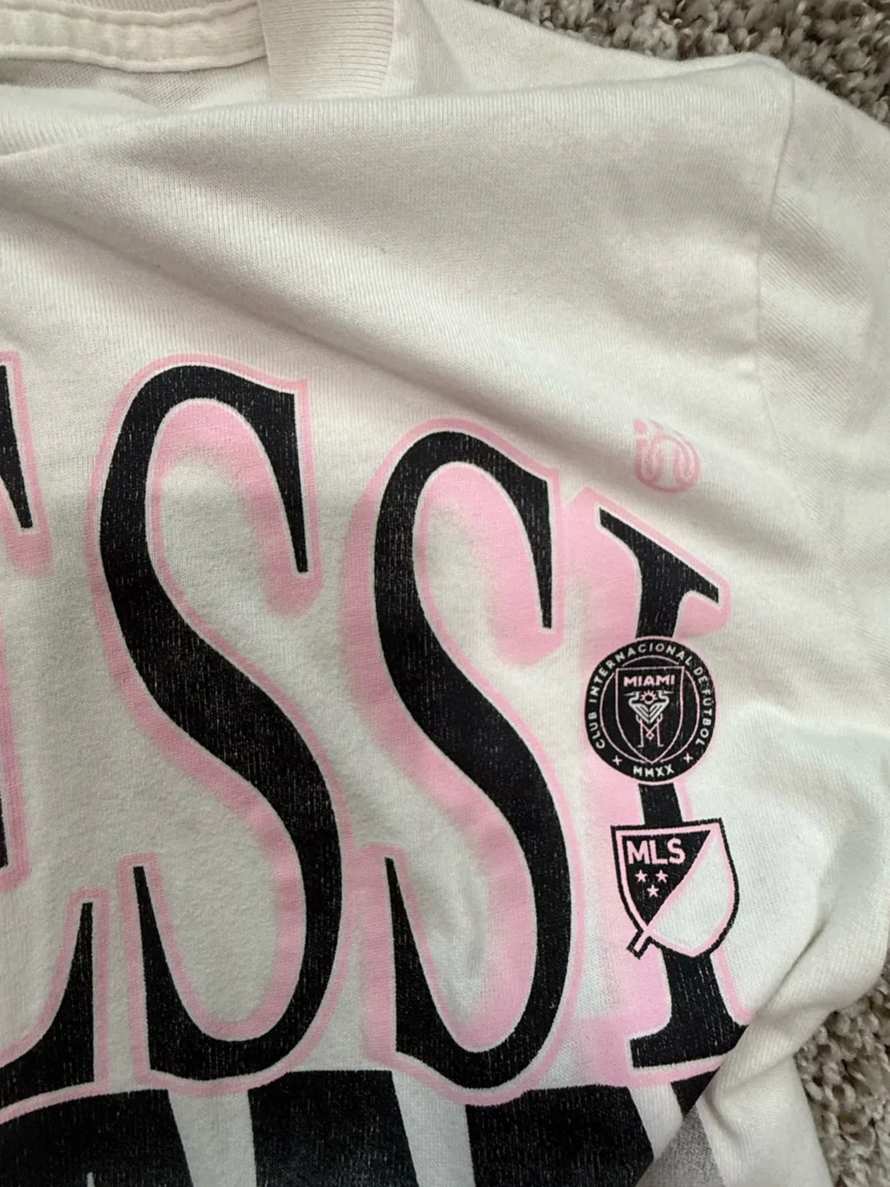 Inter Miami Kids White & Pink Lionel Messi Graphic Tee